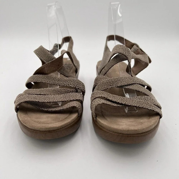 Dansko Women’s Strappy Sandals 40(9.5-10) Pebble LeatherTan Summer Ankle Strap - Picture 3 of 16
